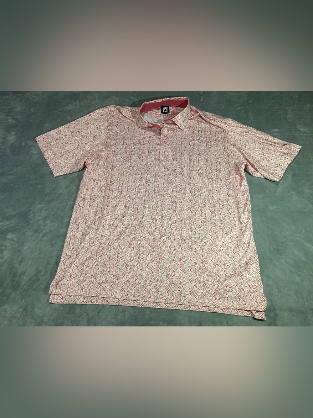 Footjoy Pink Floral Golf Polo- Size 2XL